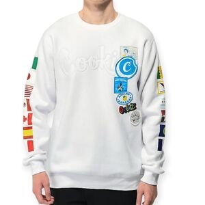 Cookies Award Tour White Crewneck Sweatshirt Men's Size XL Embroidered Street We
